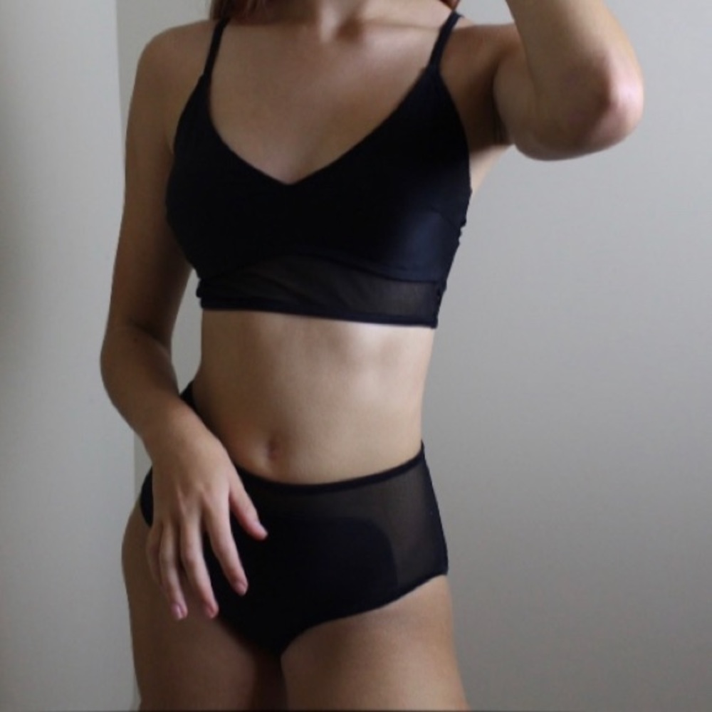 mesh black bikini